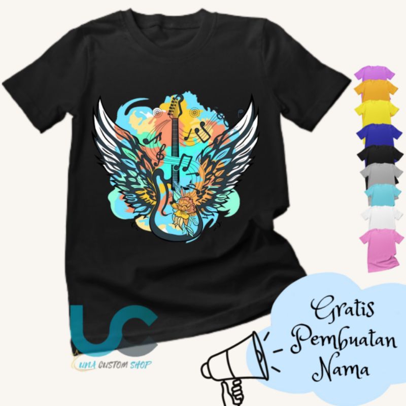 Kaos Anak Gitar Dewa | Baju Anak Gitar Dewa | Kaos Anak Sablon | Kaos Anak Custom Terbaru (FREE NAMA