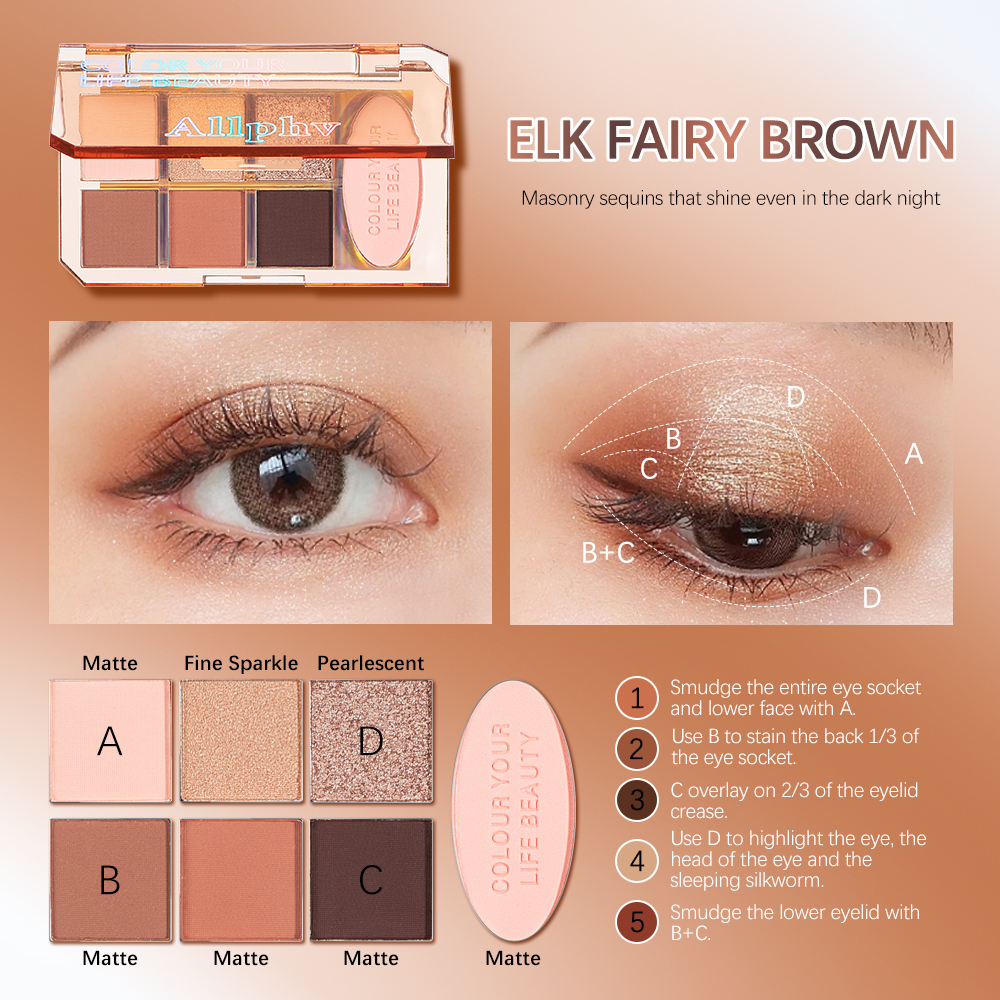 【super-hot】ALLPHV 7 Warna Palet Eyeshadow Pearlescent Tahan Air eyeshadow palette