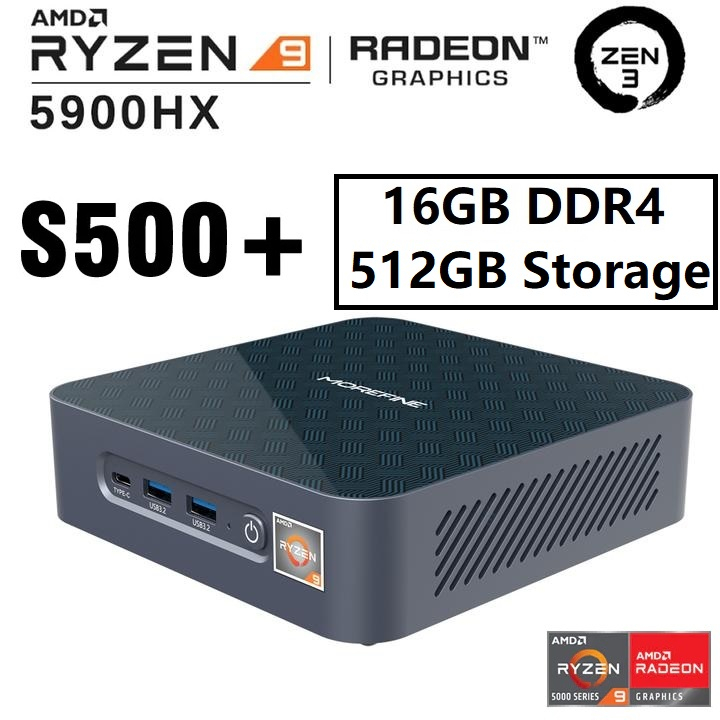 MOREFINE S500 PLUS - AMD Ryzen 9-5900HX MINI PC - 16GB RAM 512GB ROM