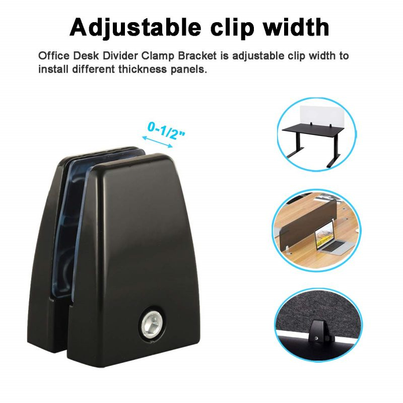 Braket Partisi Office Kubikal -Kaca /Office Desk Support Bracket Clip Clamp Holder Divider Cubicle