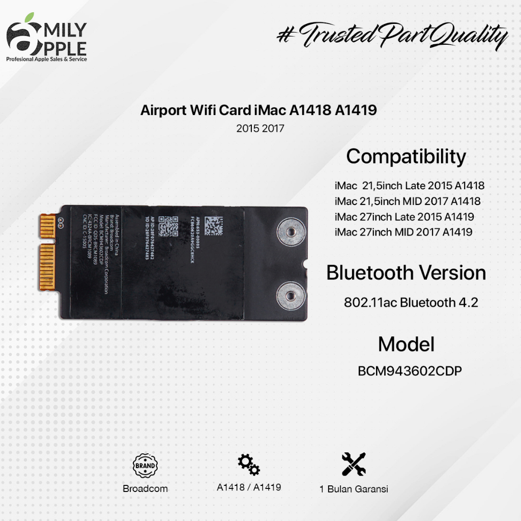 Airport Wifi Card Imac 21,5" A1418 / 27" A1419 2015 - 2017 USED