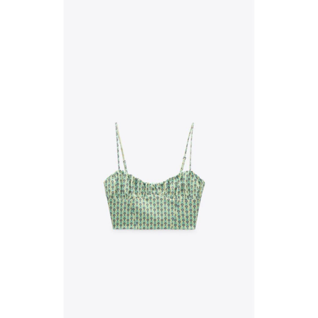 Zara crop top green
