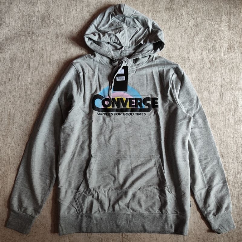 Pullover Hoodie Converse Classic Script Men's - Grey