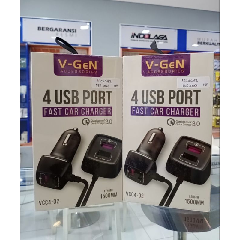 ❤INDOLAGA❤ V-GEN 4 USB PORT FAST CAR CHARGER