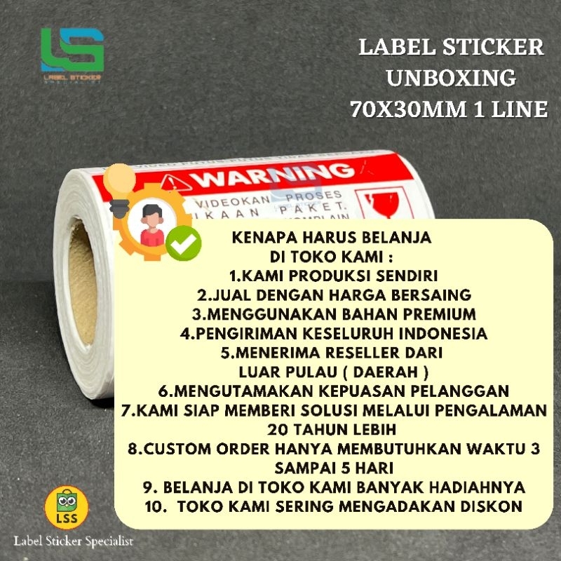 

Stiker Unboxing Stiker Label Unboxing Stiker Pengiriman 70X30 MM Isi 330 PCS