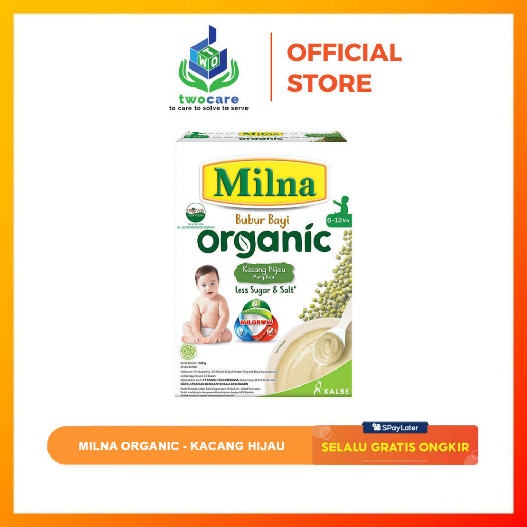 Milna Bubur Bayi Organic 6+ Kacang Hijau