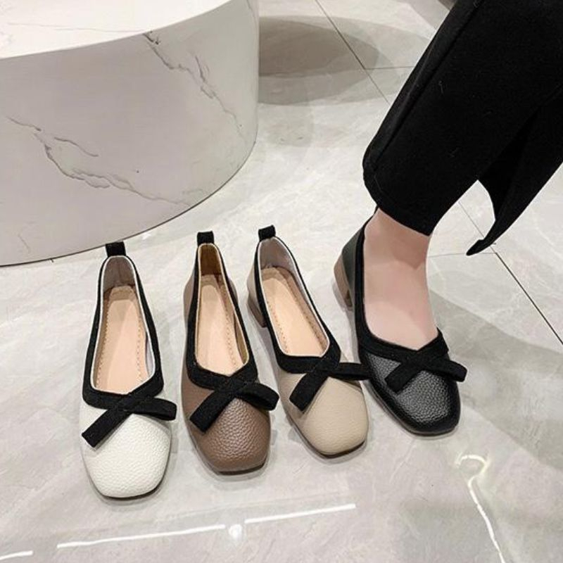 21170 Sepatu round toe shoes kekinian sepatu kerja wanita terbaru