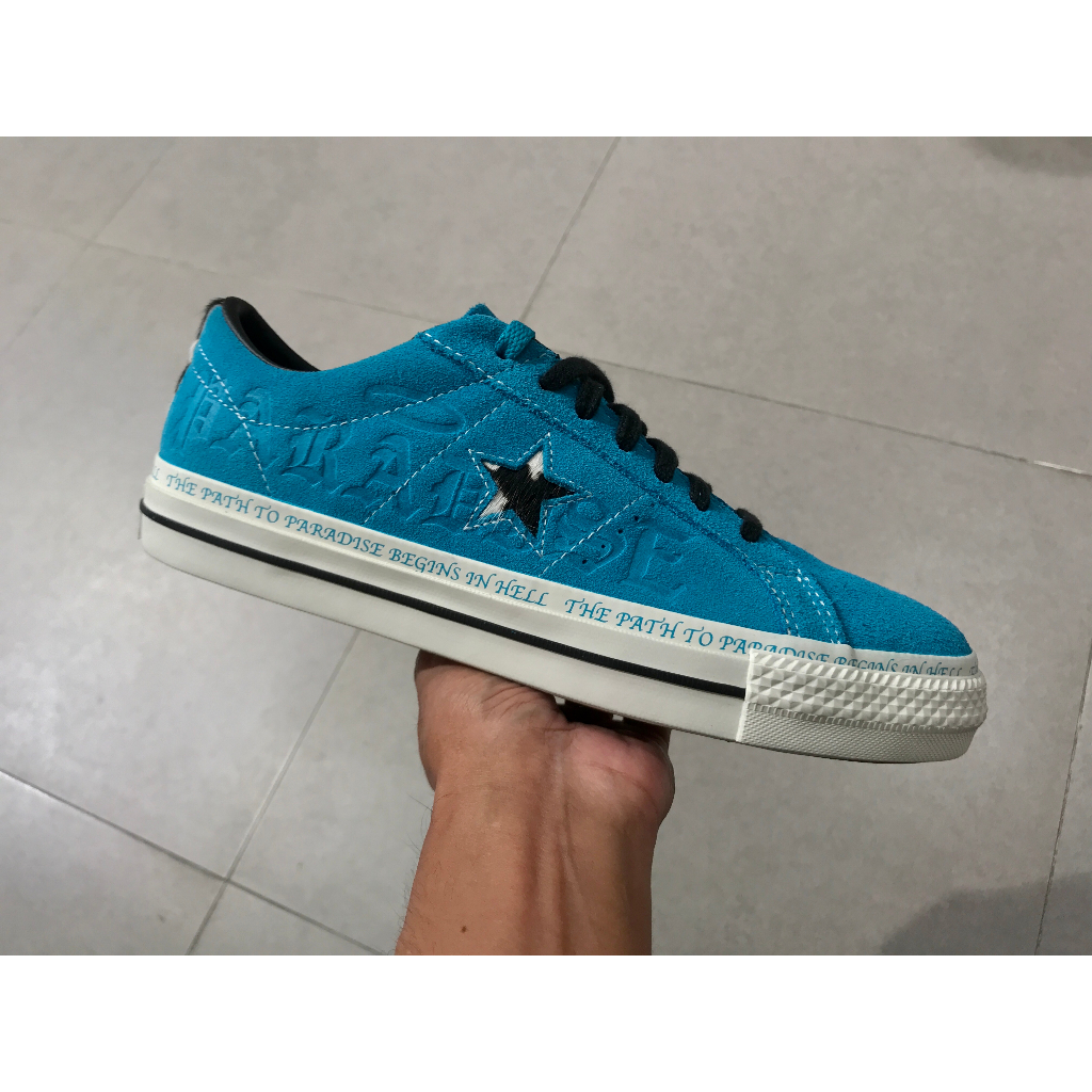 Sepatu Converse One Star Pro Low x Sean Pablo Rapid Teal/Black-Egret Size 43