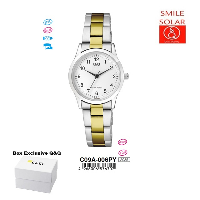 Jam Tangan Arloji Wanita Casual Classic Rantai Analog Original Q&amp;Q QnQ QQ C09A Series
