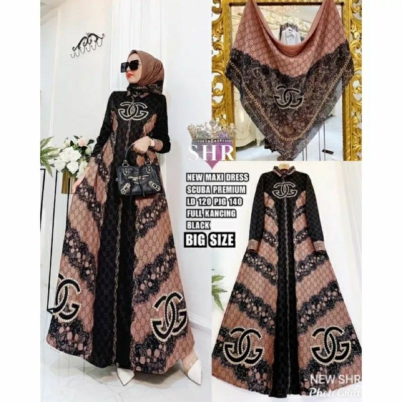 NEW MAXI DRESS SCUBA JUMBO ORI SHR