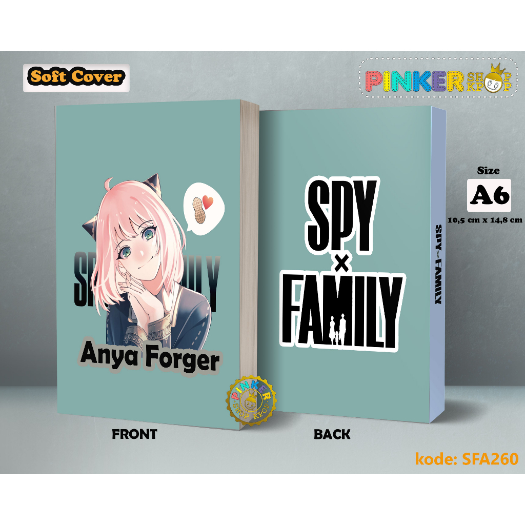 

(SFA260) Pocket Note Anime Anya Roger X Spy Family kode 7 Softcover A6/A5 Buku Tulis catatan Notes Agenda Planner Jurnal