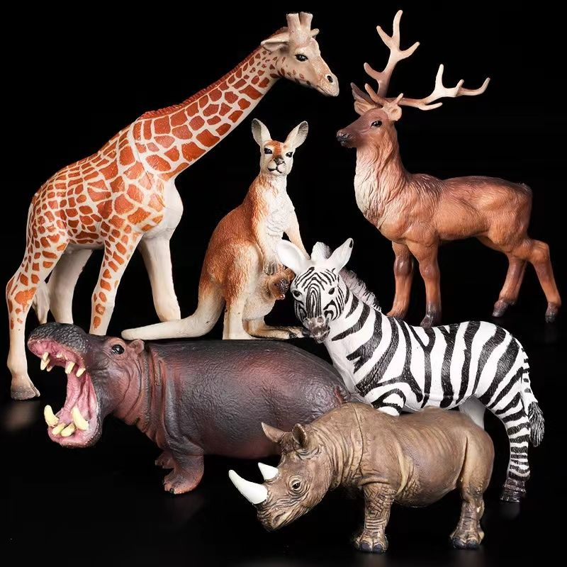 Besar Wild Animal Figure  Hewan Animal Model Toys Koleksi Mainan Binatang Karet Gajah Macan Beruang Rusa Harimau Zebra Buaya