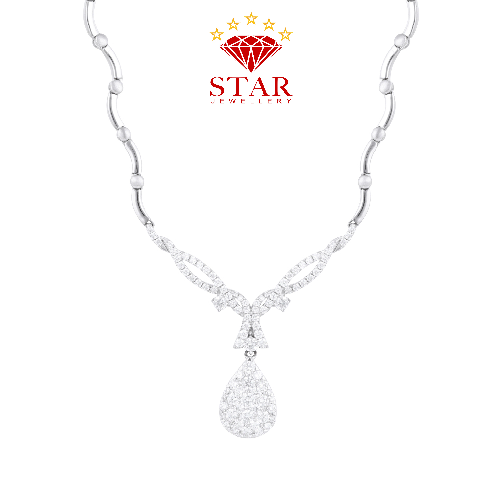 Kalung Berlian Pearshape Koye Berlian LPNK319386 - Star Jewellery