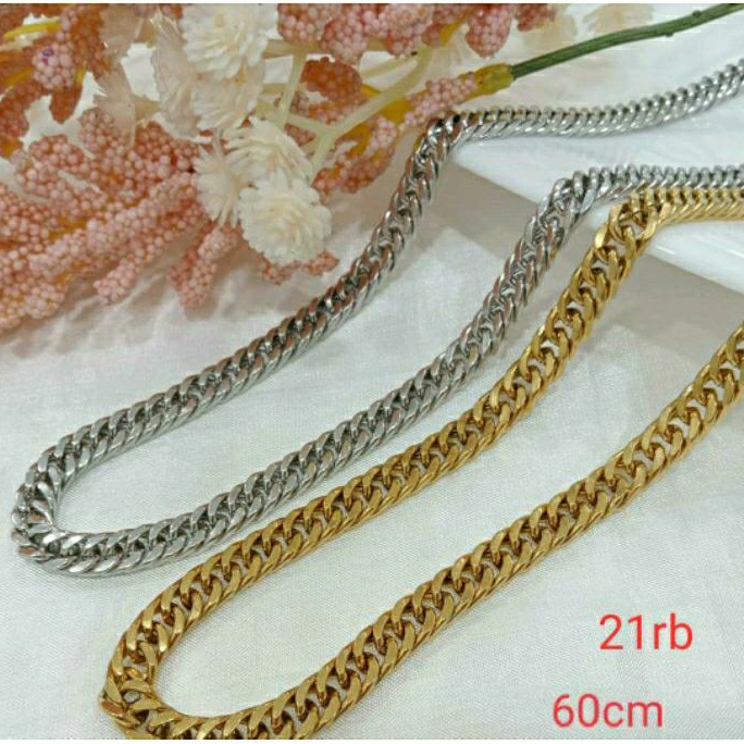 Kalung rantai titanium panjang 60cm