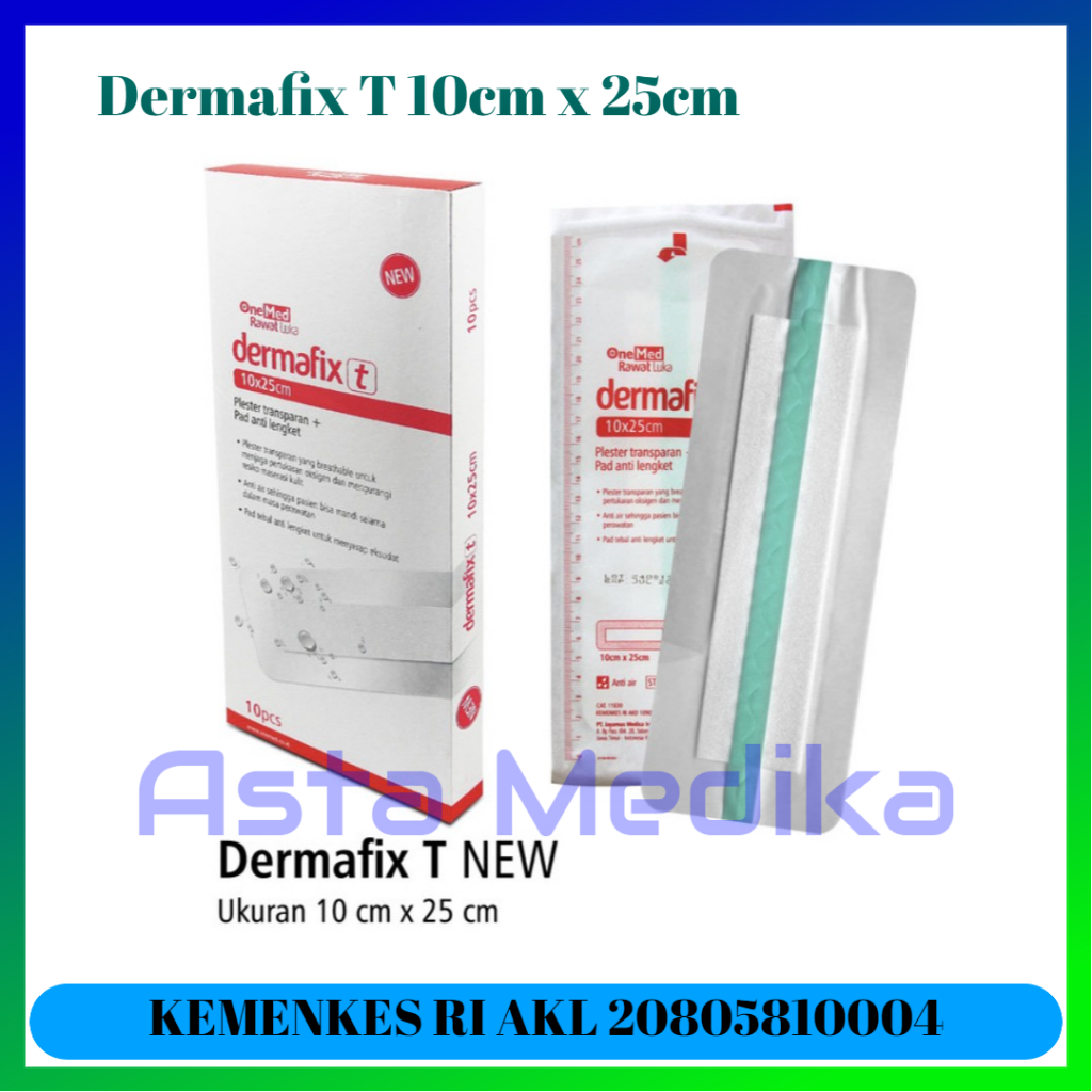 Dermafix T 10x25 cm - Plester Luka Transparan Anti Air 10x25 cm