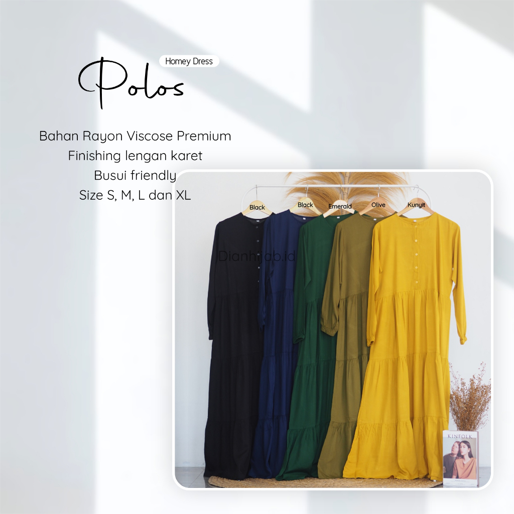 [PART2]Gamis Dewasa Homey Dress Polos By Dianhijab.id - Bahan Rayon Viscose Premium Gamis Dewasa Luxury Gamis Pengajian Adem Nyaman Dipakai - Bisa COD