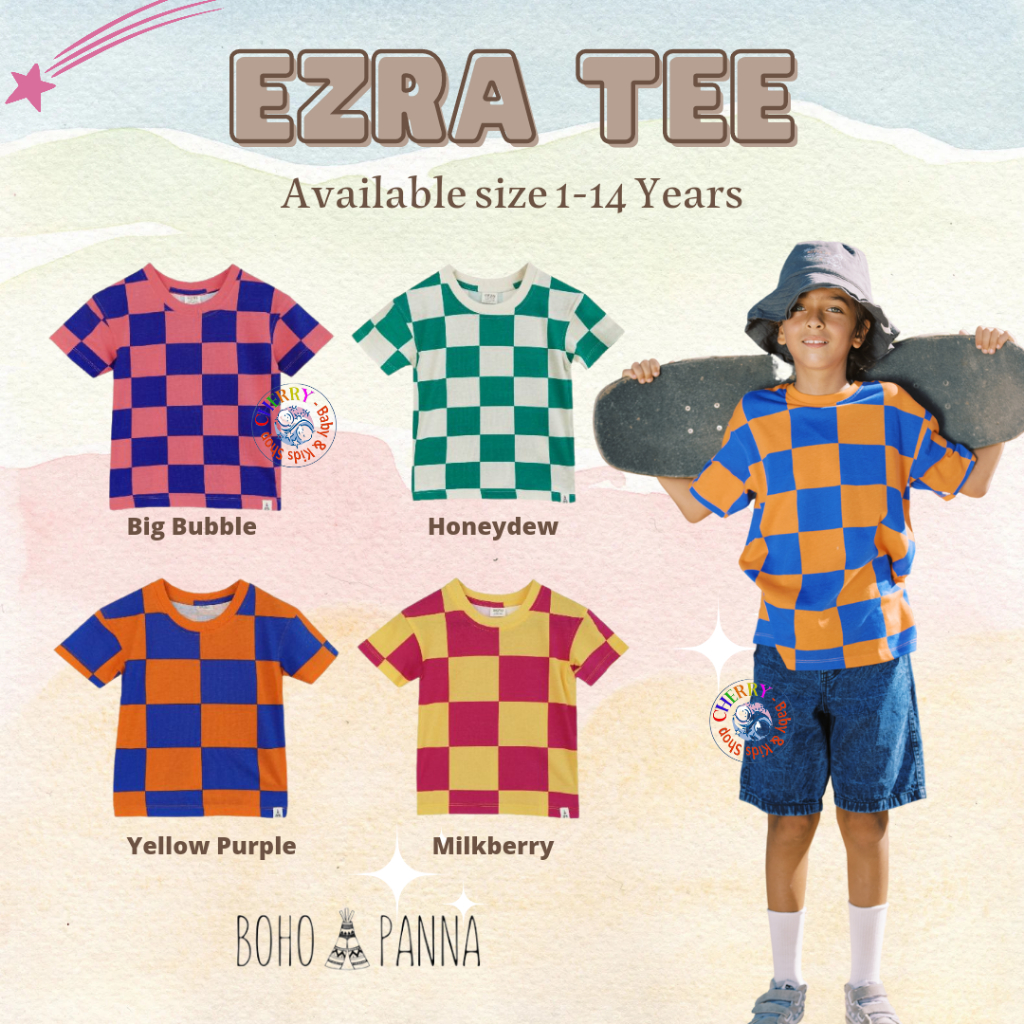 Bohopanna Ezra Tee 1-14 Tahun Atasan Top Baju Unisex Laki laki Perempuan Girl Boy Anak CBKS