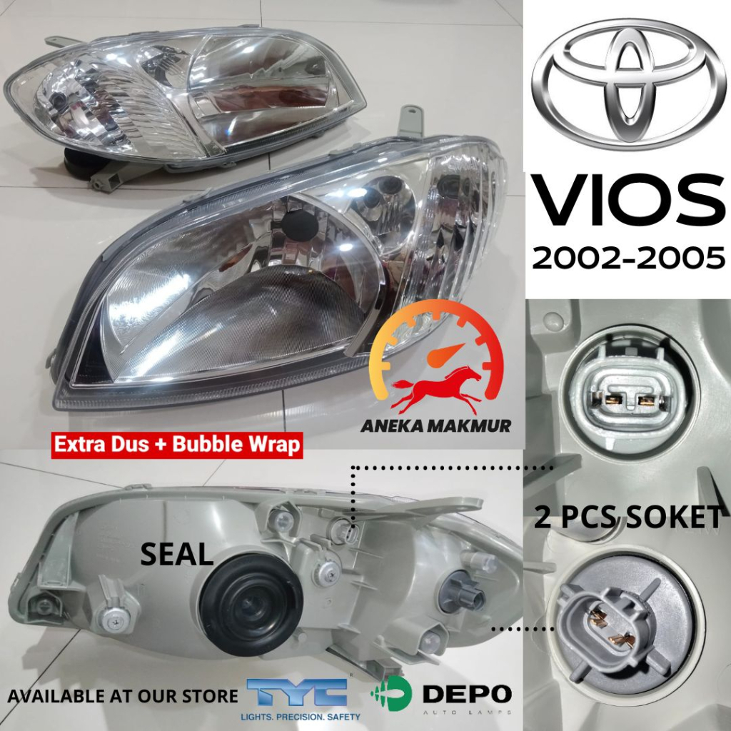 LAMPU HEAD LAMP ONLY TOYOTA VIOS LIMO 2001-2005 GEN 1 LAMPU DEPAN TOYOTA VIOS LIMO 2001-2005 GEN1 11