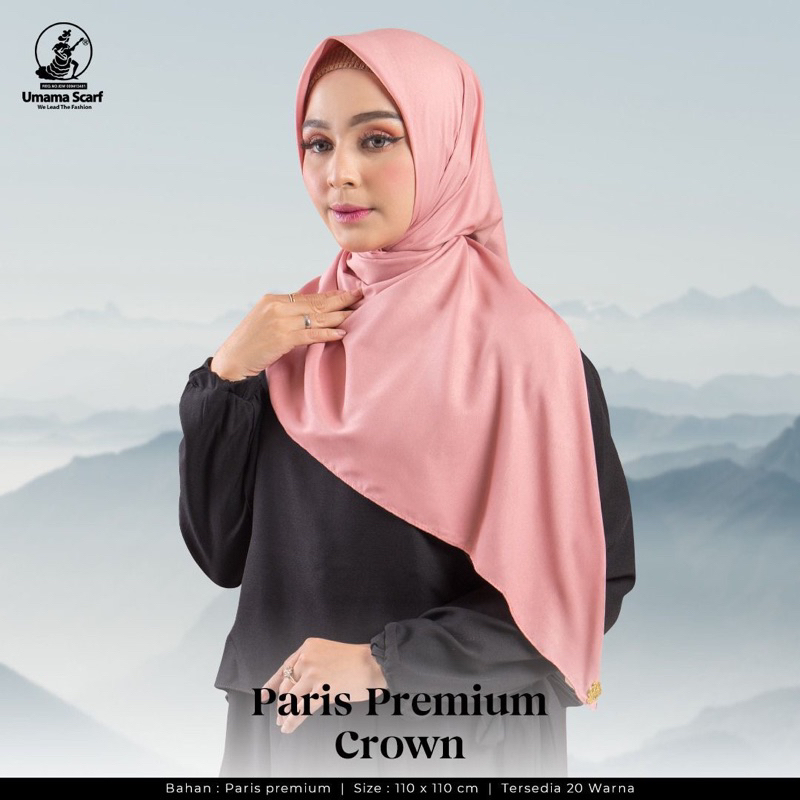 SQUARE PARIS PREMIUM LOGO CROWN UMAMA SCARF / SEGIEMPAT VOAL JAHIT TEPI PREMIUM
