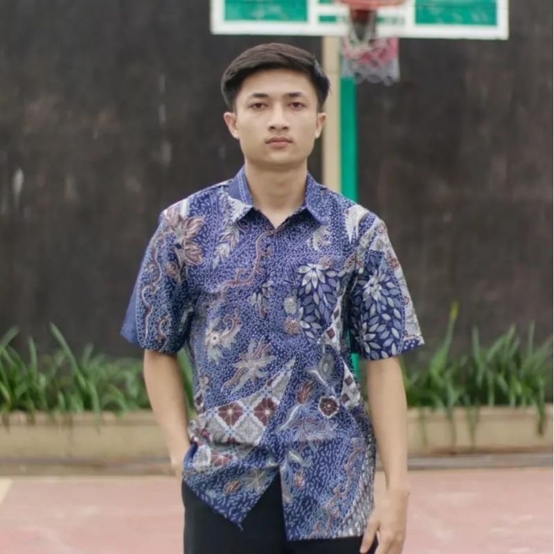 BAJU BATIK PRIA REGULER MODERN LENGAN PENDEK OB 514 SIZE M L XL XXL XXXL BATIK JUMBO SLIMFIT