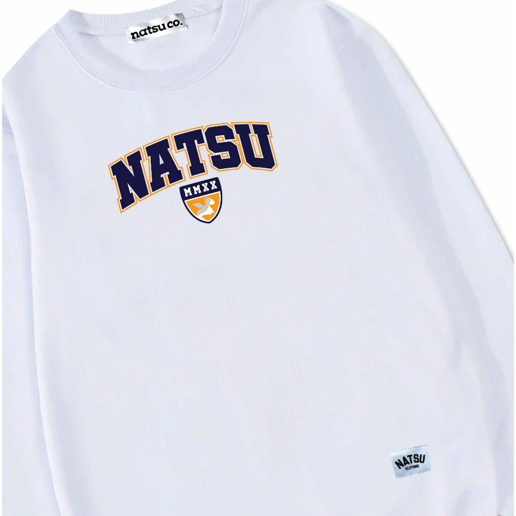 Natsu project Sweater Crewneck UNISEX Pria Wanita NATSU MMXX WHITE