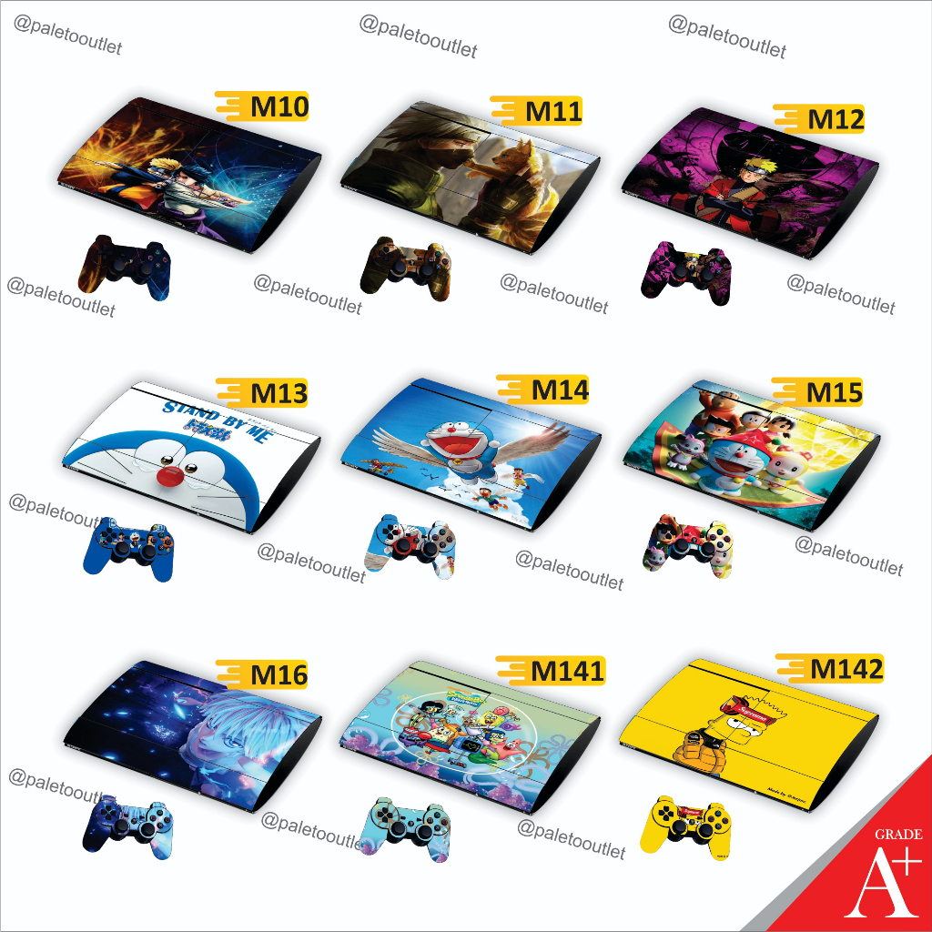 garskin stiker ps3 super slim motif doraemon motif spongesbob motif naruto kualitas A+