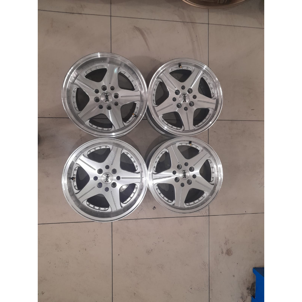 Velg Second Murah Import Hsr Anambas Celong Ring 15 Lebar 7-8,5 Lubang 4 Silver Polish pnp Sigra Dat