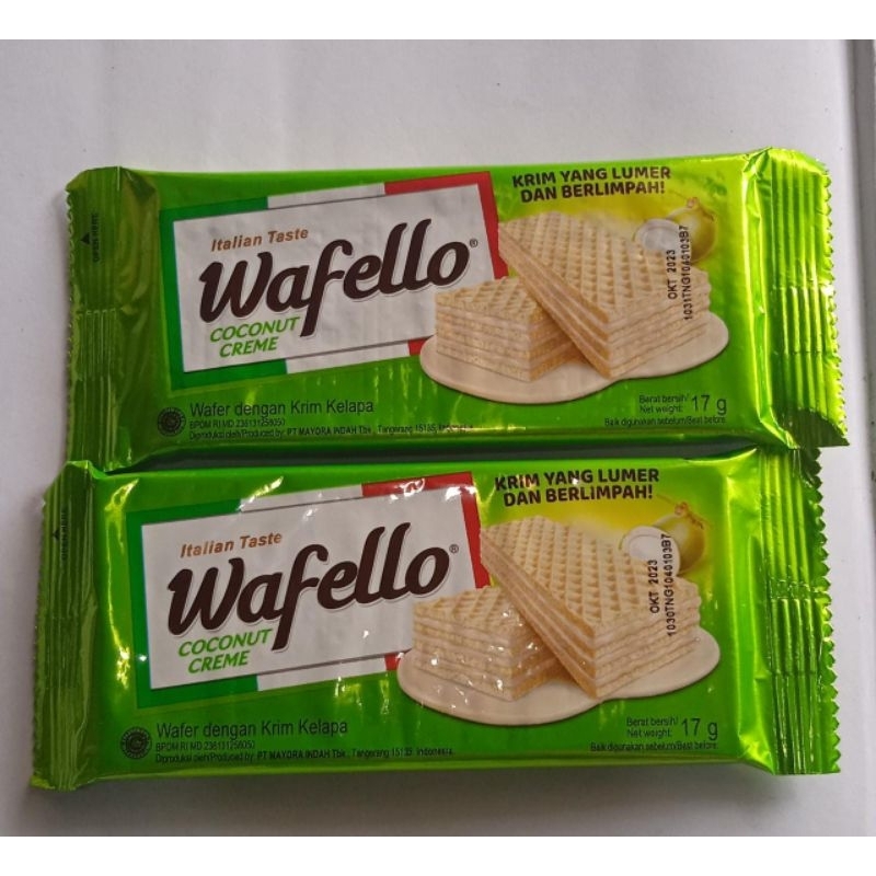 

WAFELLO COCONUT CREME WAFER DENGAN KRIM KELAPA