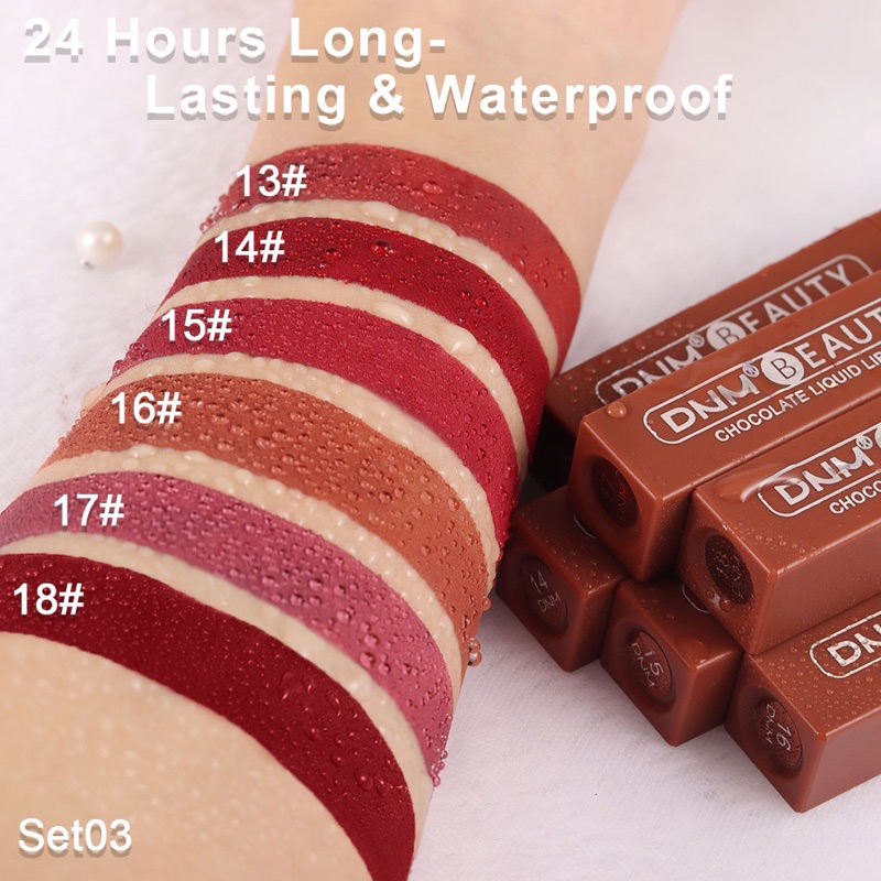 DNM Lipstik Coklat Chocolate Lipstick Matte Liquid Lip Long Lasting Waterproof