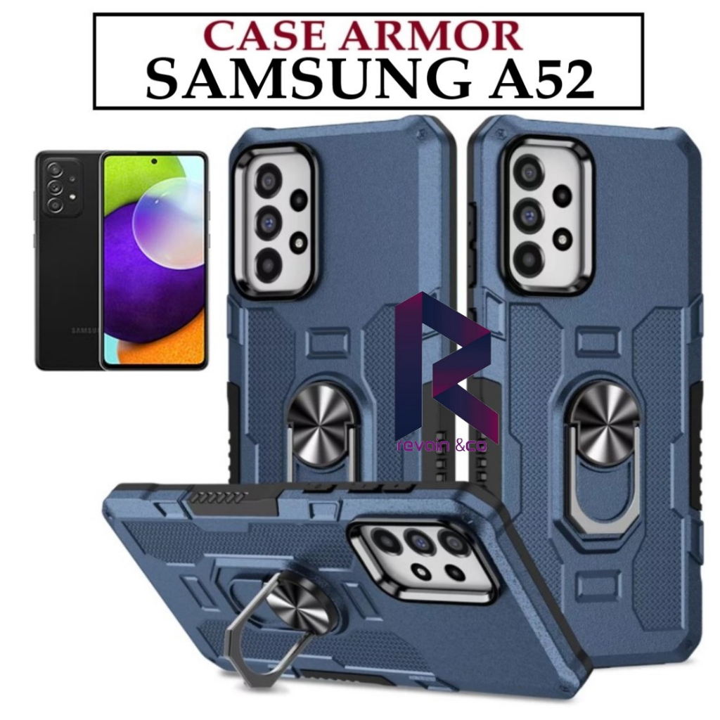 Case Armor SAMSUNG A52 Iring Cincin Magnetic Kesing Hp Protect kamera Premium Hard Case Standing Robot Pelindung Kamera