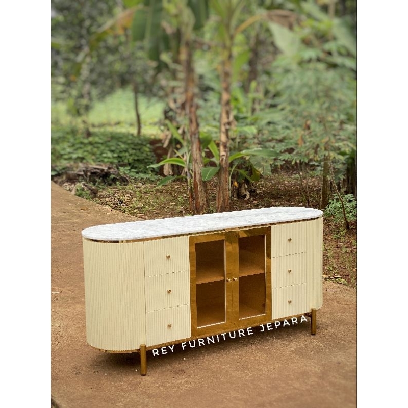 BUFET TV MARMER ASLI STAINLESS, MEJA TV MARMER, BUFET PAJANGAN STAINLESS MARMER PUTIH CARARA ITALY