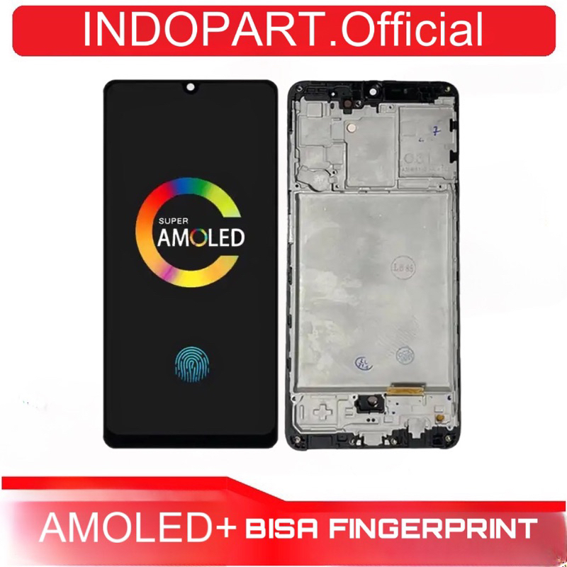LCD Samsung A31 Amoled Bisa Fingerprint Fullset Frame Original 100% // Layar Full Display