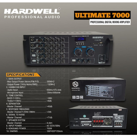 Power Amplifier Ampli Karaoke Hardwel ULTIMATE 7000 ULTIMATE7000 Original