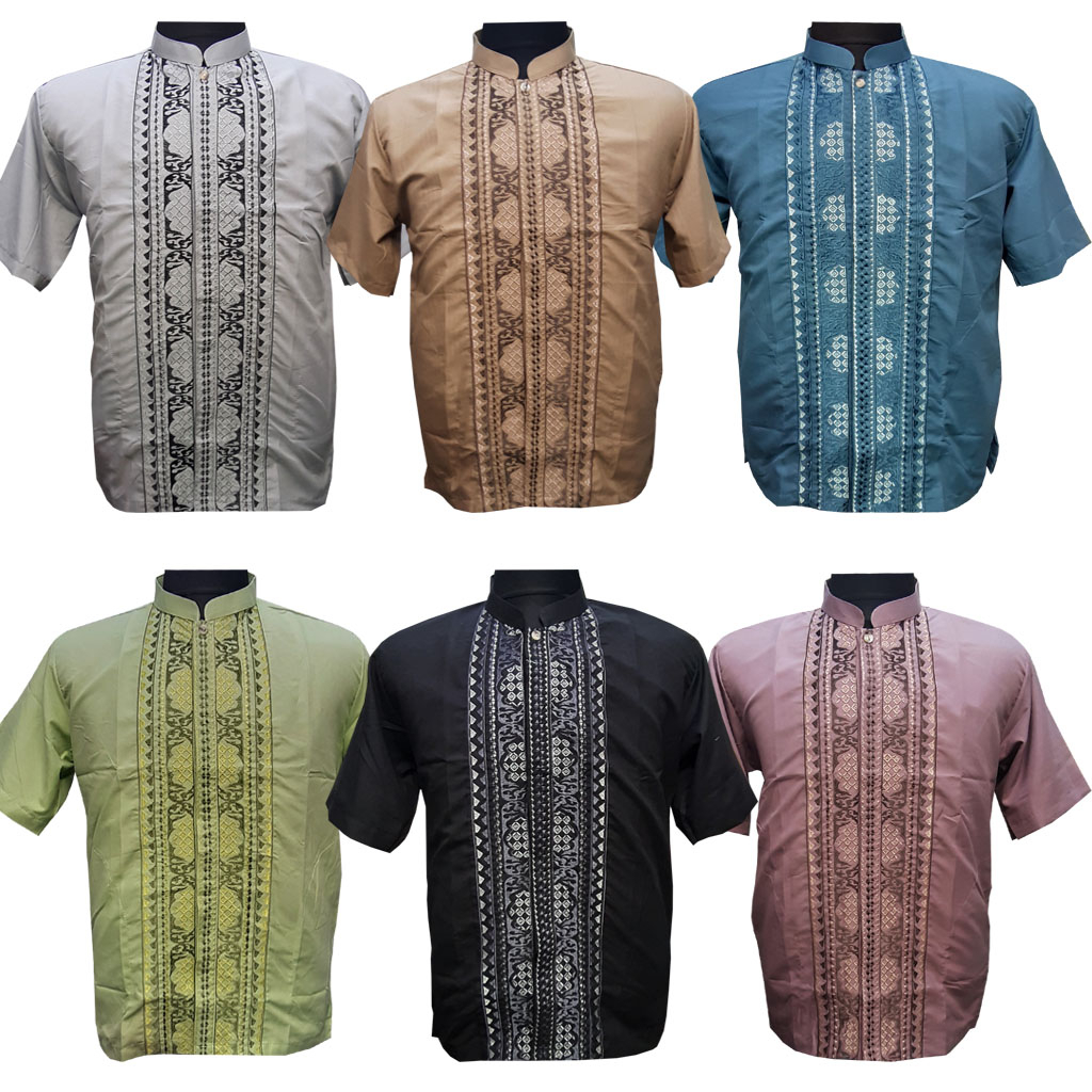 Baju Koko Pria DewasaTerbaru Al qadr/AB Al kahfi Bareno Lengan Pendek Katun COD