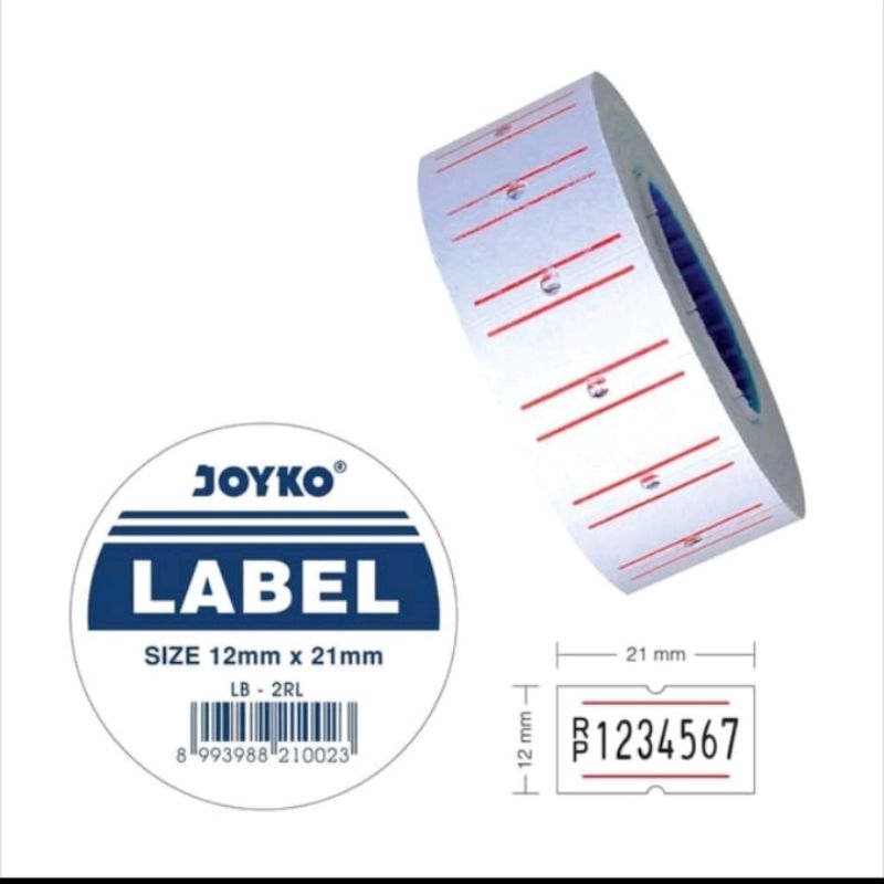 

Joyko LB-2RL Lebel Harga Price Kadaluarsa Size 12mmX21mm 10Pcs/1Pak