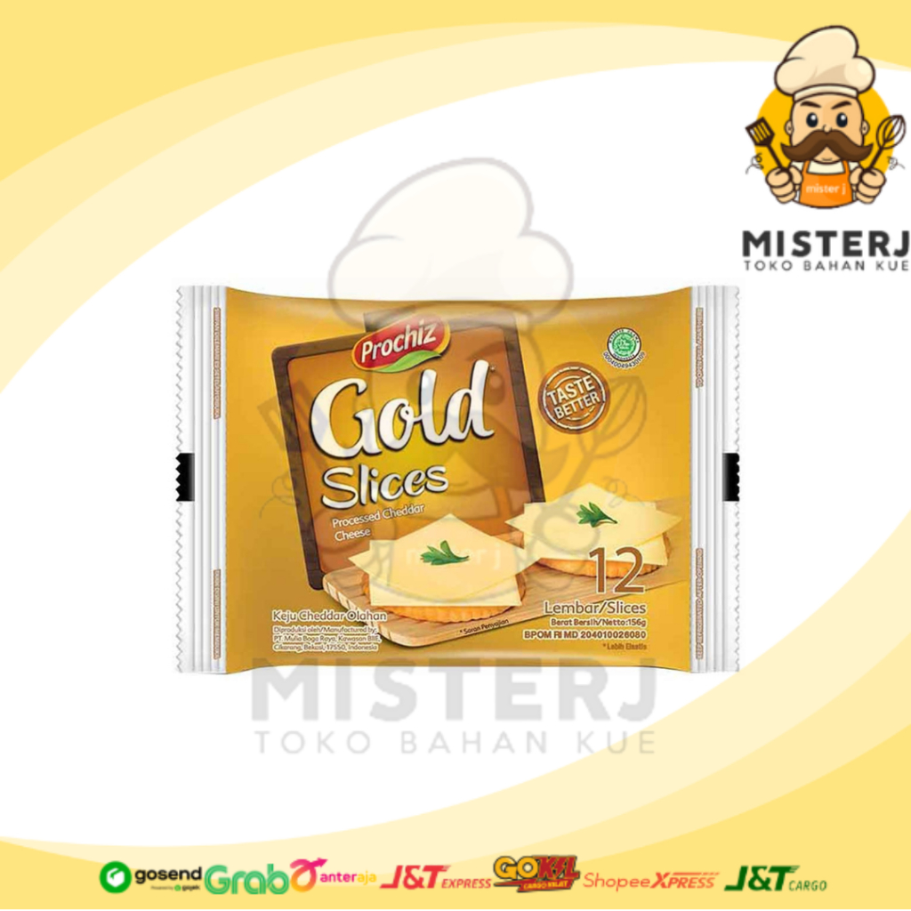 

Prochiz Cheese Gold Slice 12 Lembar | 156 Gram X 24 Pcs | 1 Karton | Keju Slice Prochiz Gold