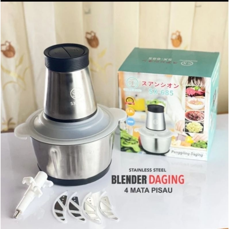 Belender Penggiling Daging Stainless Steel Chooper SX-685 2L