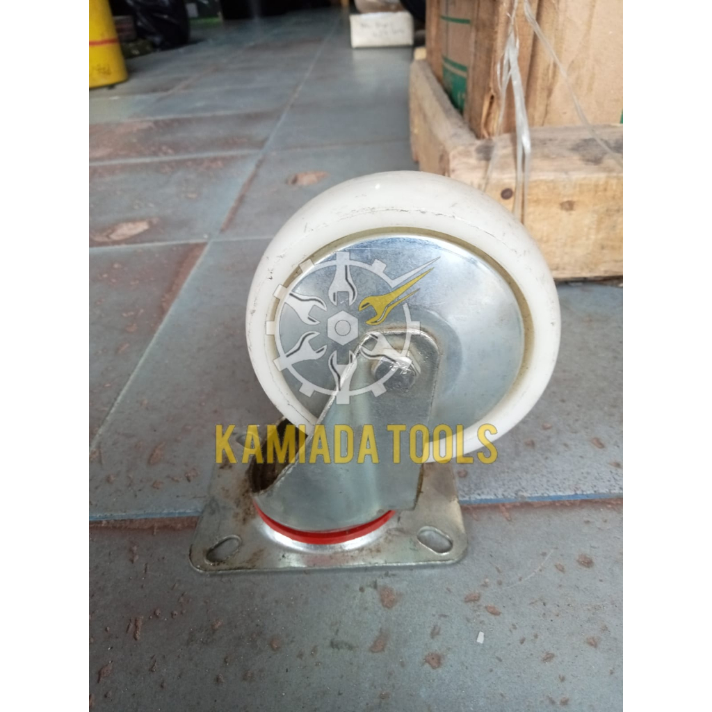 Roda Nilon 4" Hidup/Roda Nylon 4" Putar/Roda Nylon Putih 4" Hidup