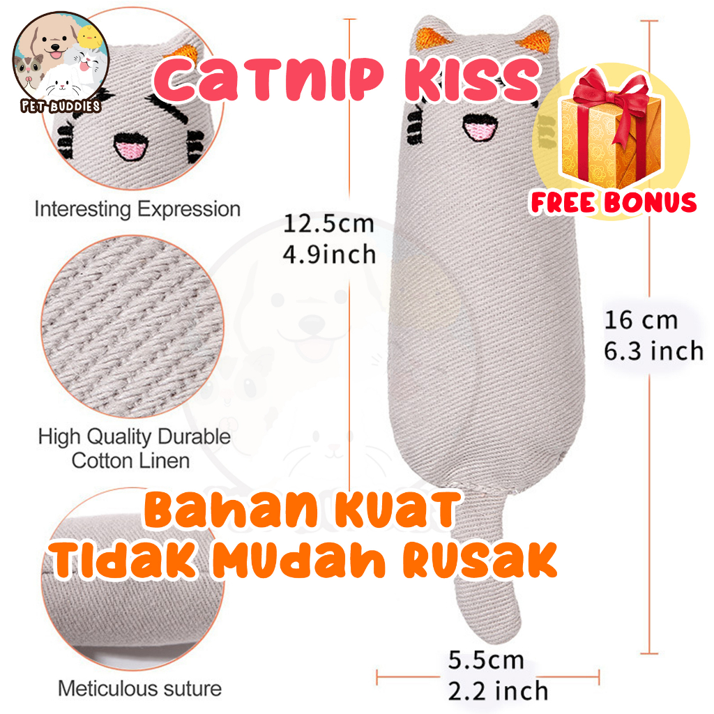 Boneka Kucing Catnip Kiss Ekspresi Lucu Mainan Kucing