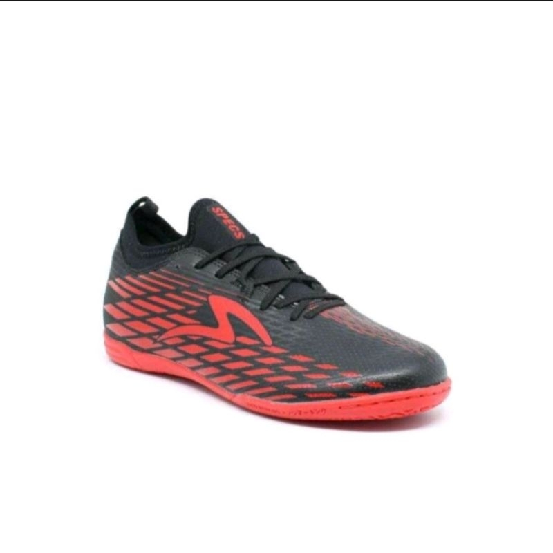 (Obral Stok Lama) Original BNIB Sepatu Futsal Specs Swervo Venero 19 In Black Dari Granite Solar Red
