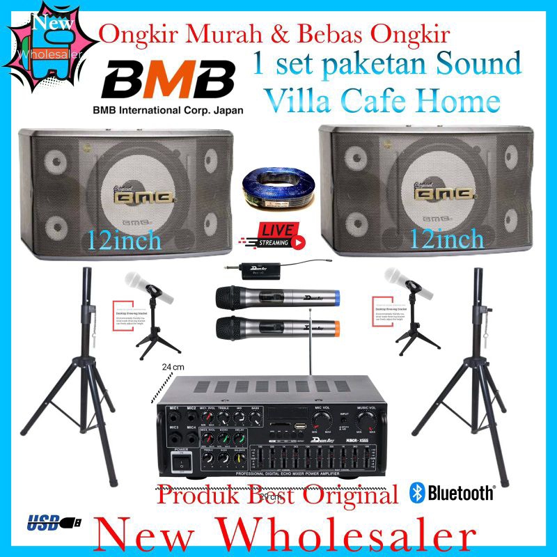 paket Sound karaoke Villa Hotel Bmb speaker 12 Inch original 1 set