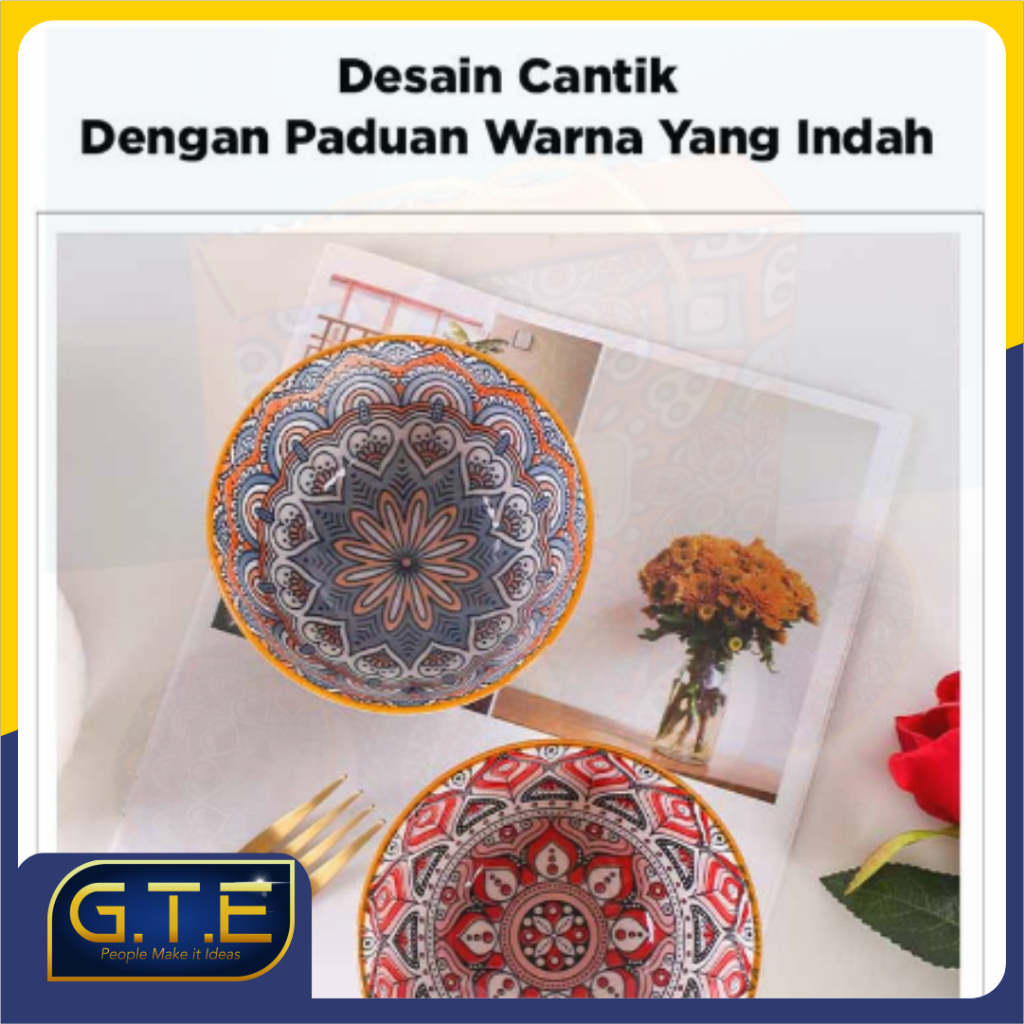 Souvenir mangkok set peralatan makan porselen orange bermutu tinggi mangkuk keramik kotak hadiah mangkuk Jepang kado