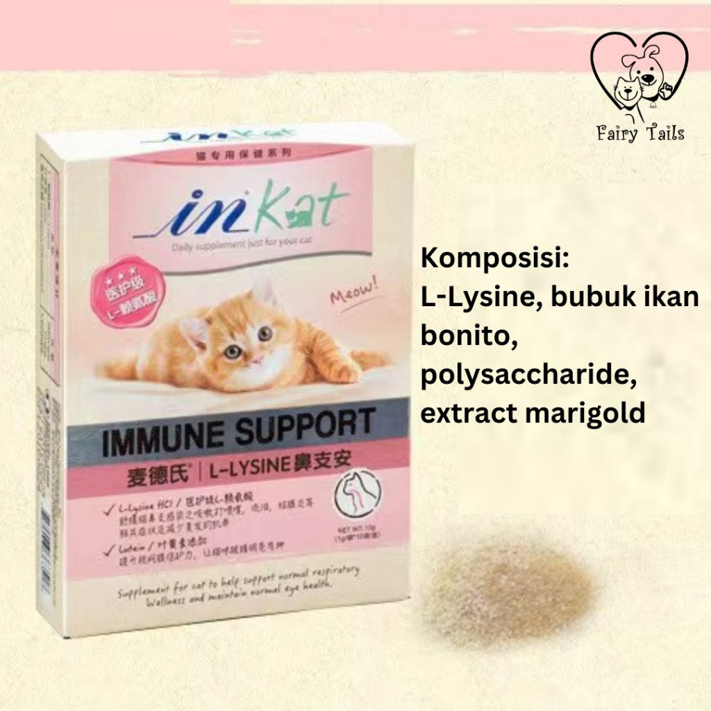 Suplemen Probitok dan L-Lysine Bubuk Untuk Kucing Anabul Menyembuhkan Diare dan Konstipasi Ringan Untuk Kesehatan Pencernaan Meningkatkan Daya Tahan Tubuh / Probiotic and L-Lysine Powder Supplement for Cat