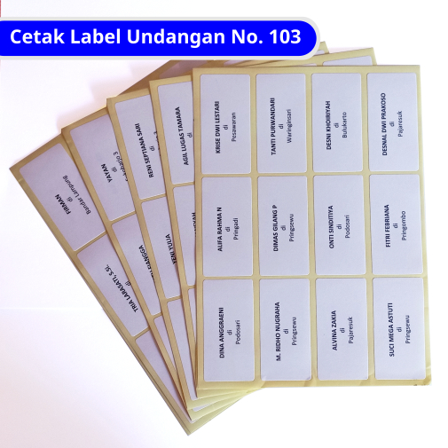 

Cetak nama label undangan no. 103