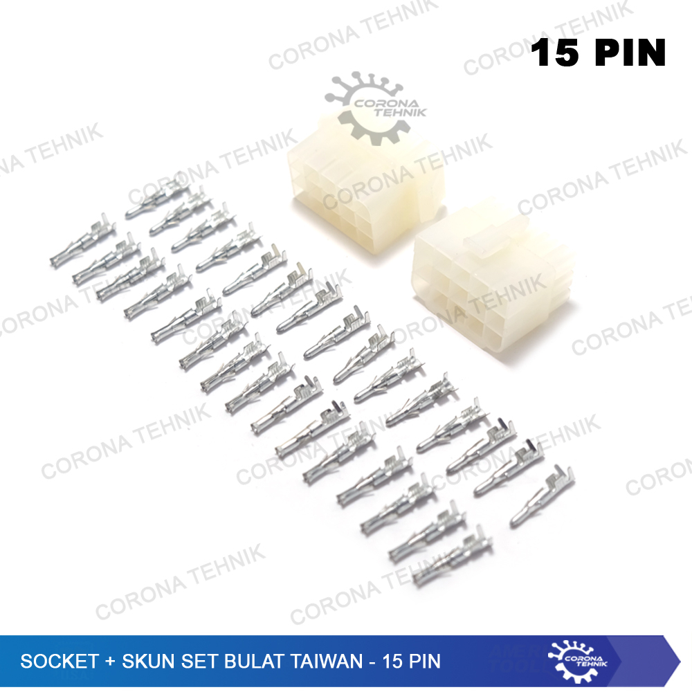 Socket + Skun Set Bulat Taiwan - 15 Pin