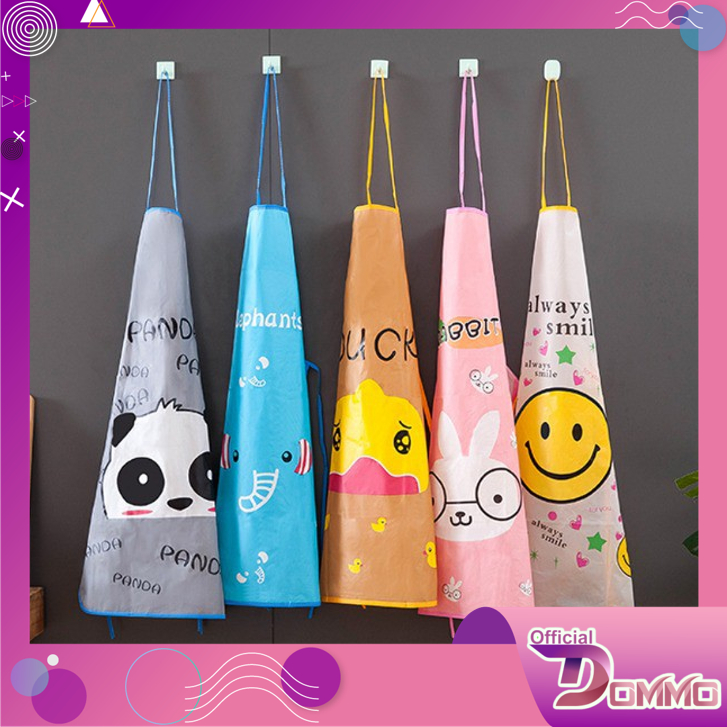 DOMMO - D6161 Apron H191 / Celemek Dapur / Apron Waterproof Berkarater Lucu / Apron Celemek / Celemek Masak Anti Air / Apron Celemek Motif Imut Lucu