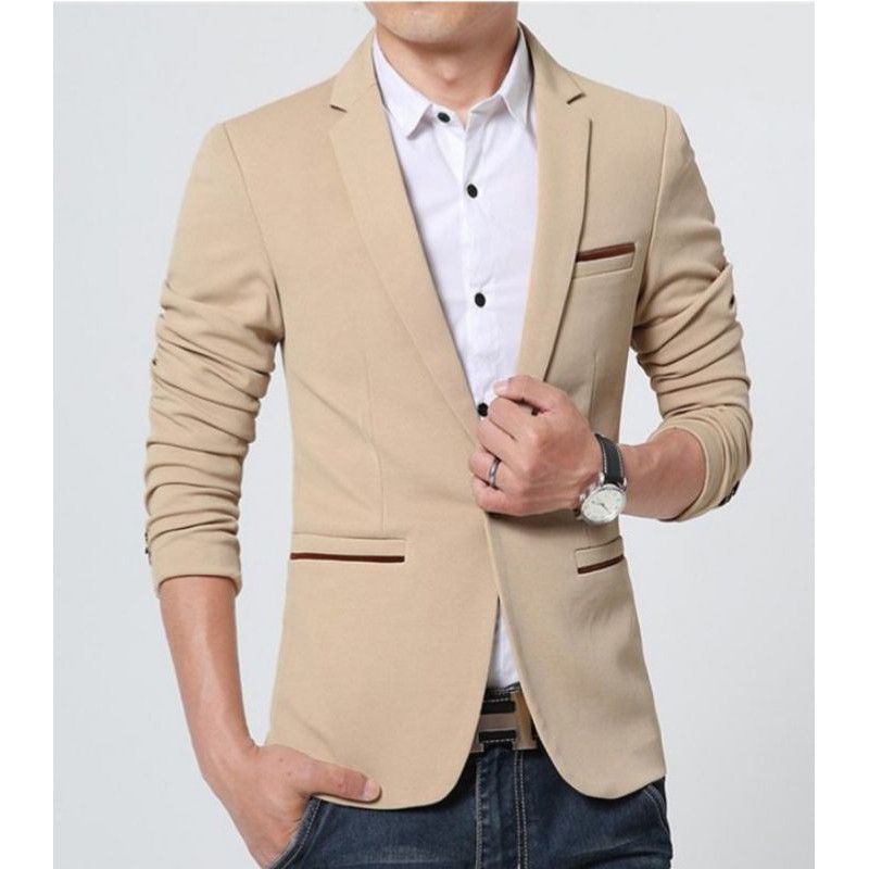 Jas Pria warna Cream/Blazer formal/Jas kekinian/Jas keren pria