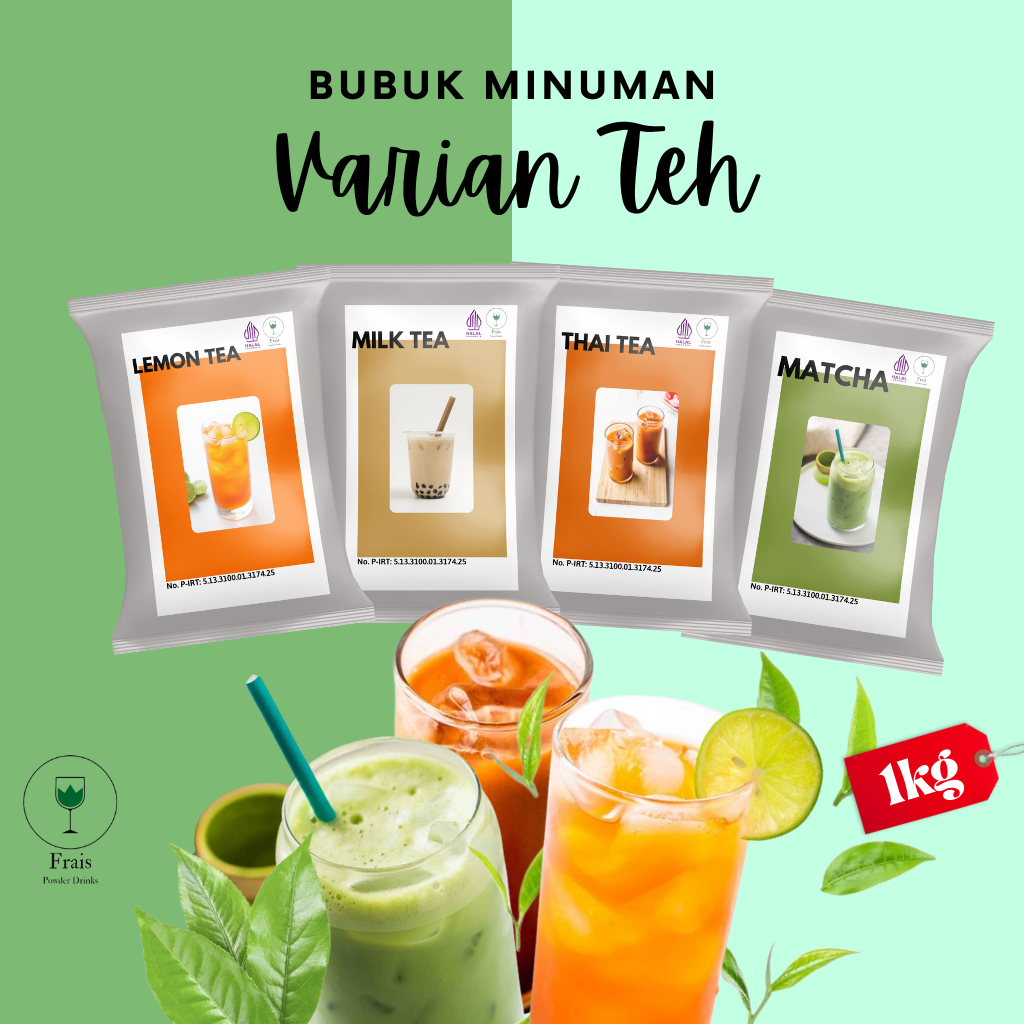 BUBUK MINUMAN RASA TEH 1KG / SERBUK MINUMAN ANEKA RASA / POWDER MINUMAN / MINUMAN KEKINIAN BOBA / MI