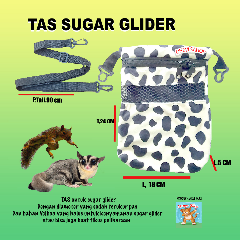 TAS SUGAR GLIDER-SLEEPING POCH SUGAR GLIDER-TEMPAT TIDUR SUGAR GLIDER-AYUNAN SUGAR GLIDER