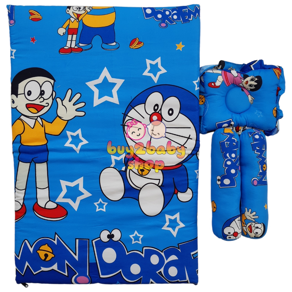 Set Kasur bayi motif karakter (Kasur, 1 Bantal, 2 Guling dengan motif yg sama)